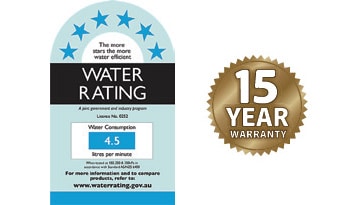 WELS 6 star rating and 15 year warranty
