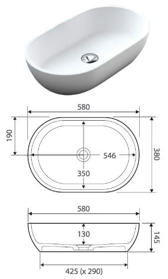 Nero solid surface basin specifications