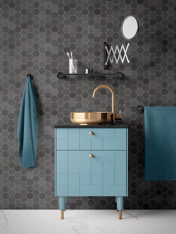 Graphite Stone Hexagon tile sheet